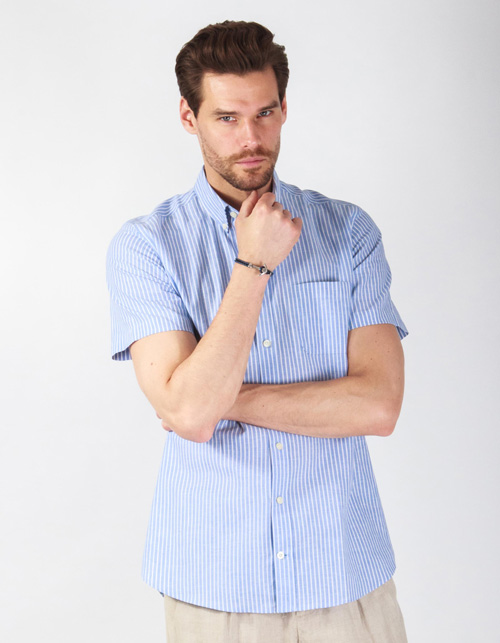 Striped clasic shirt short sleeve