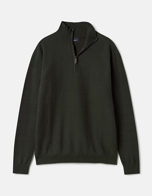 Extra Fine Cotton half-zip sweater