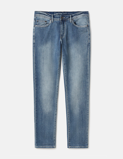 Worned blue jeans