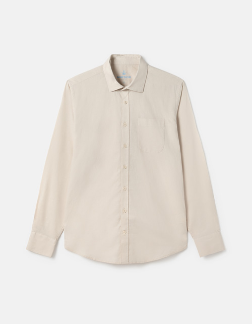 Plain cotton-linen shirt