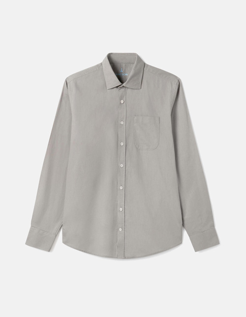 Plain cotton-linen shirt