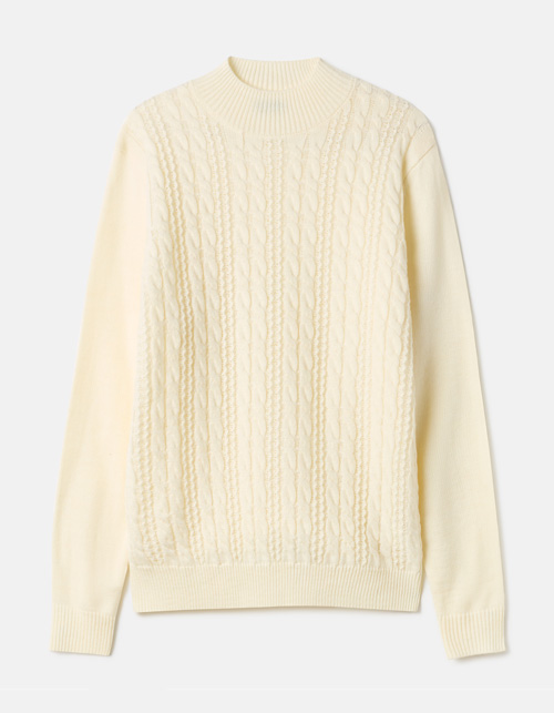 Ribbed cable knit sweater