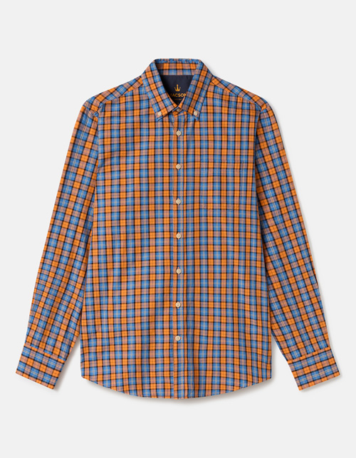 Two-tone checkered shirt with front pocket