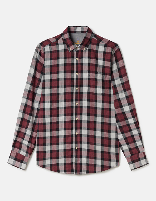 Large check shirt with front pocket