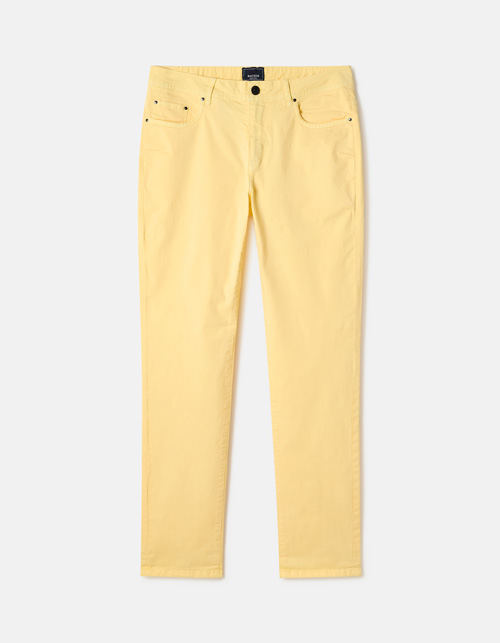 Five-pocket cotton trousers.