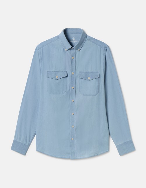 Denim shirt with two pockets