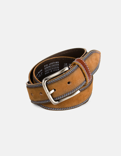 Split leather belt